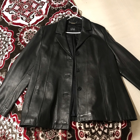 Wilson’s Black Pelle Studio Italian Leather Jacket - Picture 1 of 8